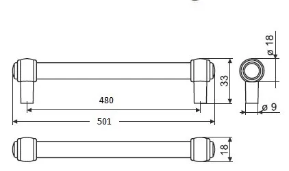 RE23-0480-G0007 Ручка металлическая релинговая