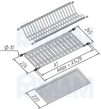 INOX 430 L=660 Посудосушитель нерж. 700 мм
