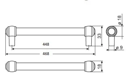 RE23-0448-G0007 Ручка металлическая релинговая