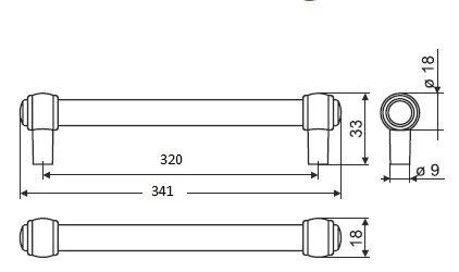 RE23-0320-G0035 Ручка металлическая релинговая