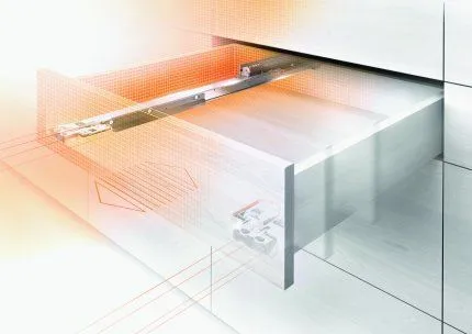 Полный комплект направляющих полного выдвижения с замками BLUM MOVENTO скрытого монтажа