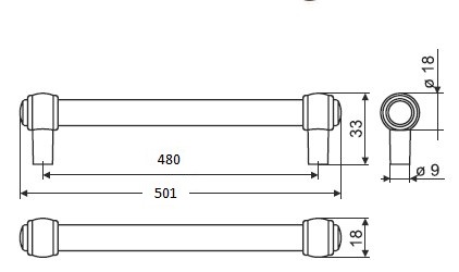 RE23-0480-G0007 Ручка металлическая релинговая