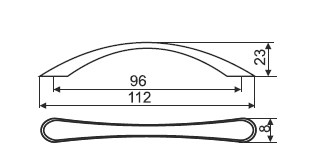 UP82-0096-G0008 Ручка металлическая в стиле модерн