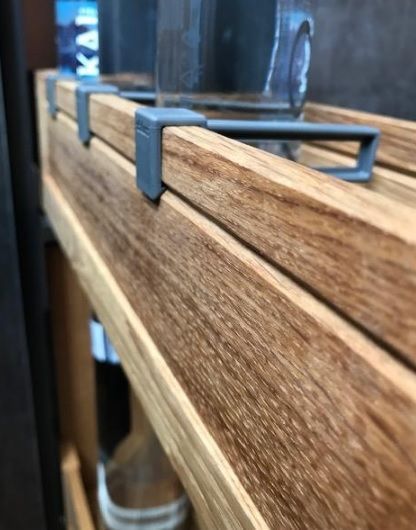 Бутылочница из дуба TETRIS Tandem 150 глухая стенка напр. Blum полн. выдв. плавное закр. крепление левое