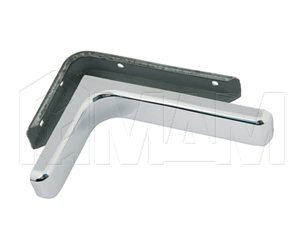 KR240CHROME CORNER Менсолодержатель для деревянных полок с декоративной накладкой L-240 мм, хром (2 шт.)