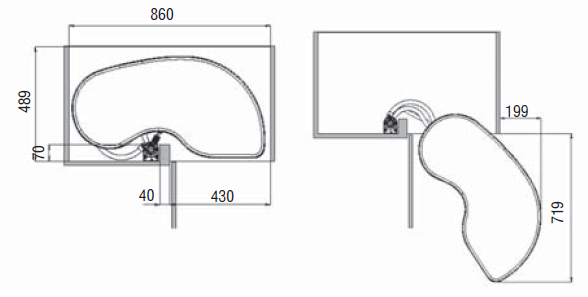 FLYSТ2DX/14VG Механизм VIBO FlyMoon с двумя полками, правый