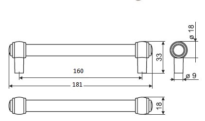 RE23-0160-G0035 Ручка металлическая релинговая