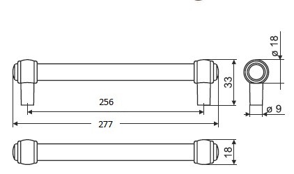 RE23-0256-G0031 Ручка металлическая релинговая
