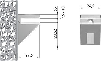 1 62200 80 JM-1 KALABRONE MINI Менсолодержатель для стеклянных полок 5 - 10 мм, хром матовый