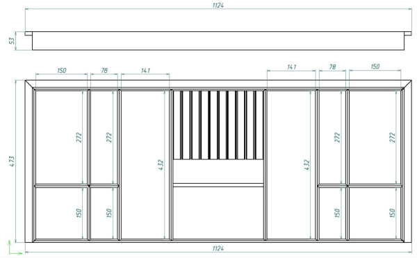 Лоток TETRIS V4 с держ. 9 ножей в ящик Blum LEGRABOX дуб в базу 1200