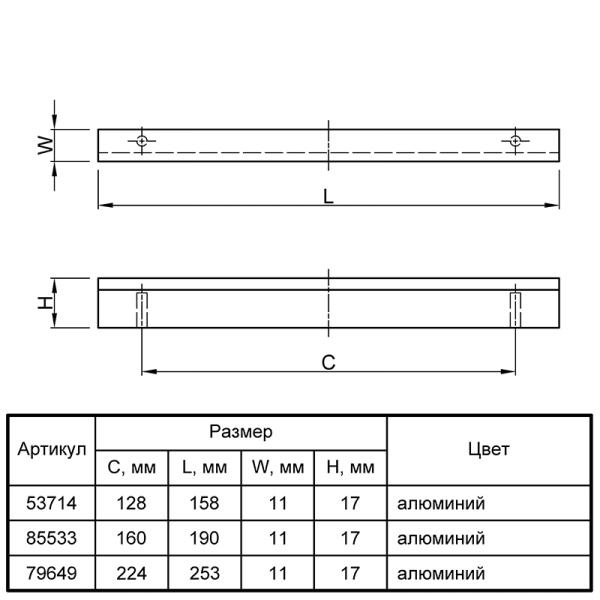 UA02-0128-A0C00 Ручка металлическая в стиле модерн