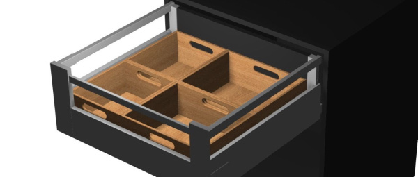 Комплект из 4 высоких лотков TETRIS HTB600 в ящик TANDEMBOX500 в базу 600