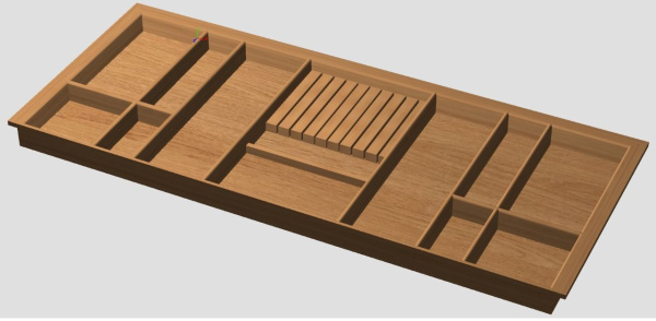 Лоток TETRIS V4 с держ. 9 ножей в ящик Blum LEGRABOX дуб в базу 1200