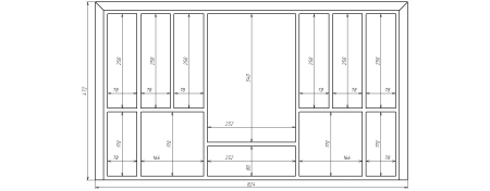 Лоток TETRIS для стол. приборов в ящик Blum LEGRABOX дуб в базу 900