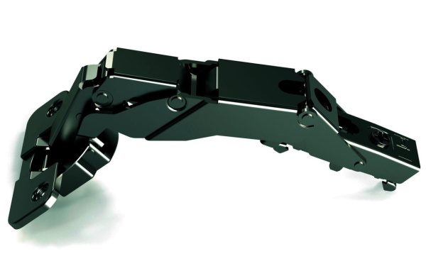 Omnia L Петля 155° накладная с демпфером, под саморез, ЧЕРНАЯ