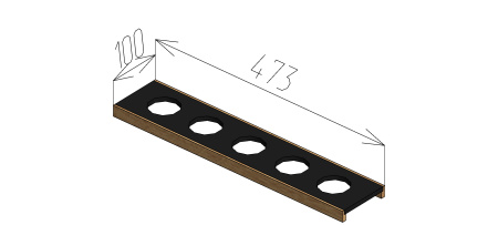 BLACKWOOD Держатель 100 мм для 5 малых емкостей D50