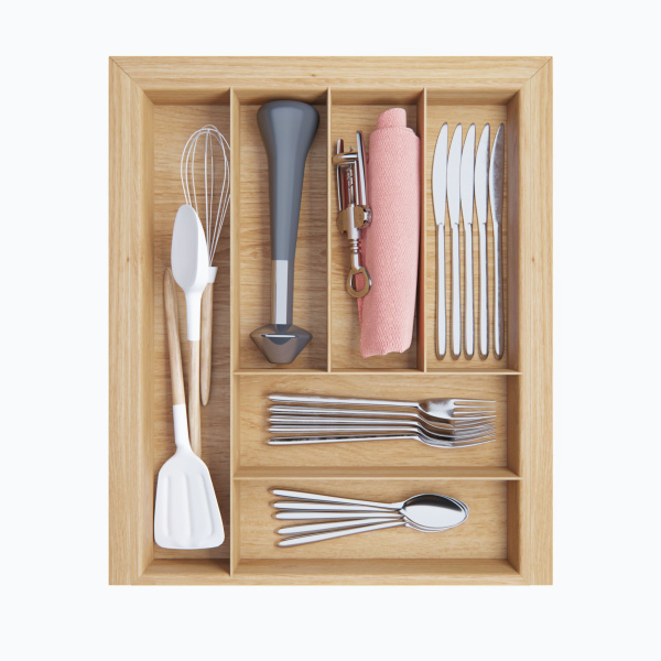 Лоток TETRIS для стол. приборов в ящик Blum TANDEMBOX дуб в базу 450