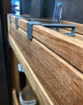 Бутылочница из дуба TETRIS Tandem 150 глухая стенка напр. Blum полн. выдв. плавное закр. крепление левое