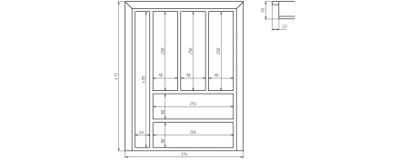 Лоток TETRIS для стол. приборов в ящик Blum TANDEMBOX дуб в базу 450