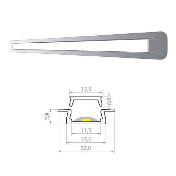 LL301A.200AA Профиль врезной 2000 мм