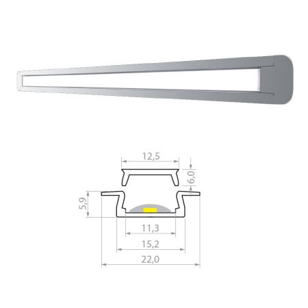 LL301A.200AA Профиль врезной 2000 мм