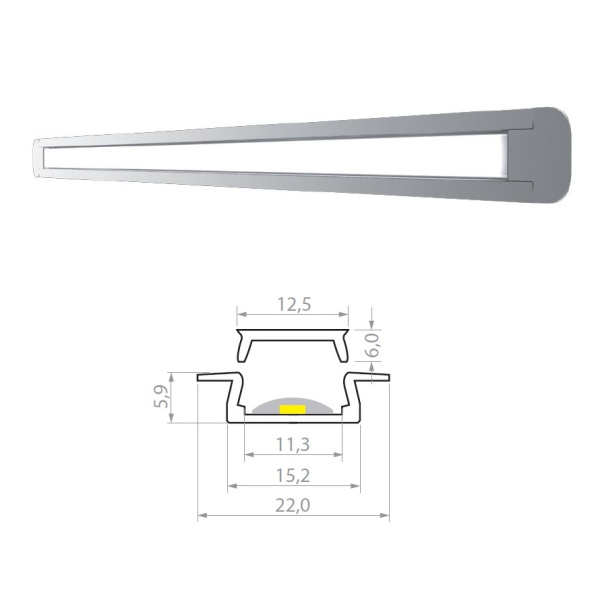 LL301A.200AA Профиль врезной 2000 мм