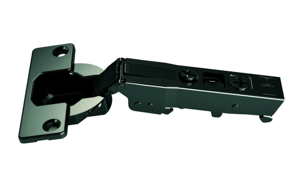 Omnia L Петля 105° накладная без пружины, под саморез, ЧЕРНАЯ