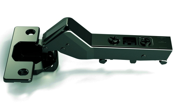 Omnia L Петля +45° без пружины, под саморез, ЧЕРНАЯ