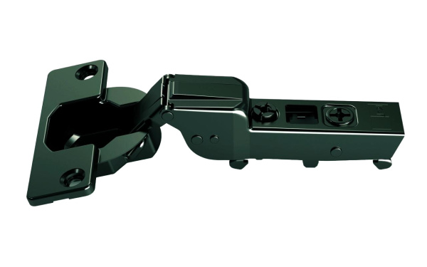 Omnia L Петля 105° полунакладная, без пружины, под саморез, ЧЕРНАЯ