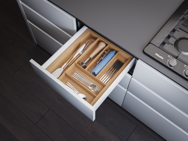 Лоток TETRIS для стол. приборов в ящик Blum LEGRABOX дуб в базу 450