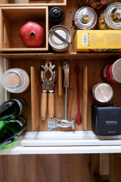 Лоток TETRIS V6 в высокий ящик Blum TANDEMBOX дуб в базу 600