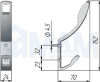 RW0806 QUADRA Крючок двухрожковый никель матовый