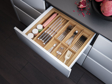 Лоток TETRIS V2 с держ. ножей в ящик Blum TANDEMBOX дуб в базу 600