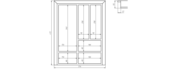 Лоток TETRIS V2 в ящик Blum LEGRABOX дуб в базу 450