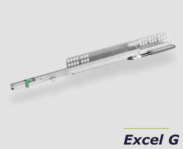 Excel G550B Направляющие частичного выдвижения с плавным закрыванием (левая + правая) длина 550 мм