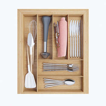 Лоток TETRIS для стол. приборов в ящик Blum LEGRABOX дуб в базу 450