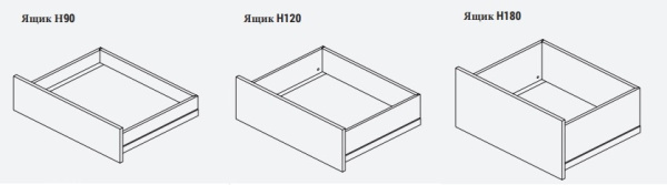 Стандартный ящик H120 мм c плавным закрыванием, белый