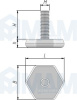 HR-3060-20 SuperGlide Ножка мебельная шестигранная W30мм, M6x20 мм