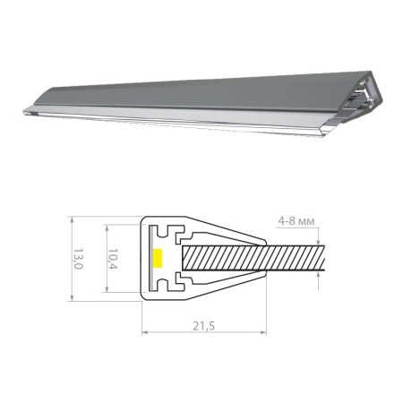 LL308P.200WT Профиль клипса 2000 мм