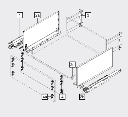 LEGRABOX F, белый шелк